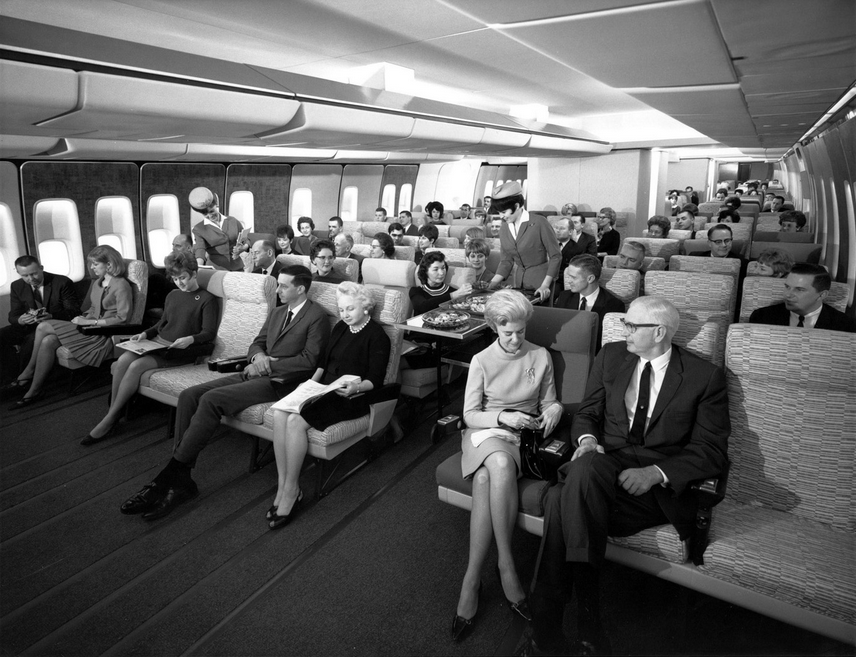 Economy Class on Pan Am 747 in the late 60’s
